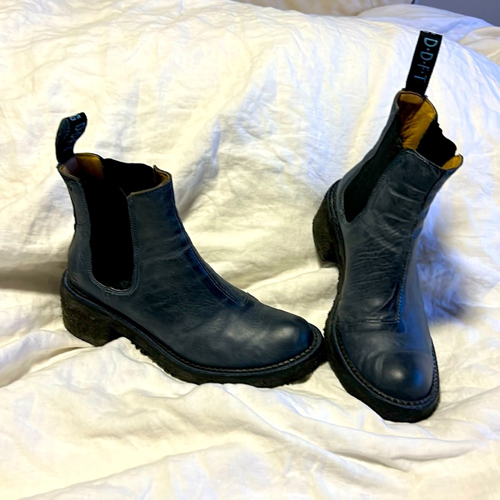 John Fluevog Blue Ankle Boots